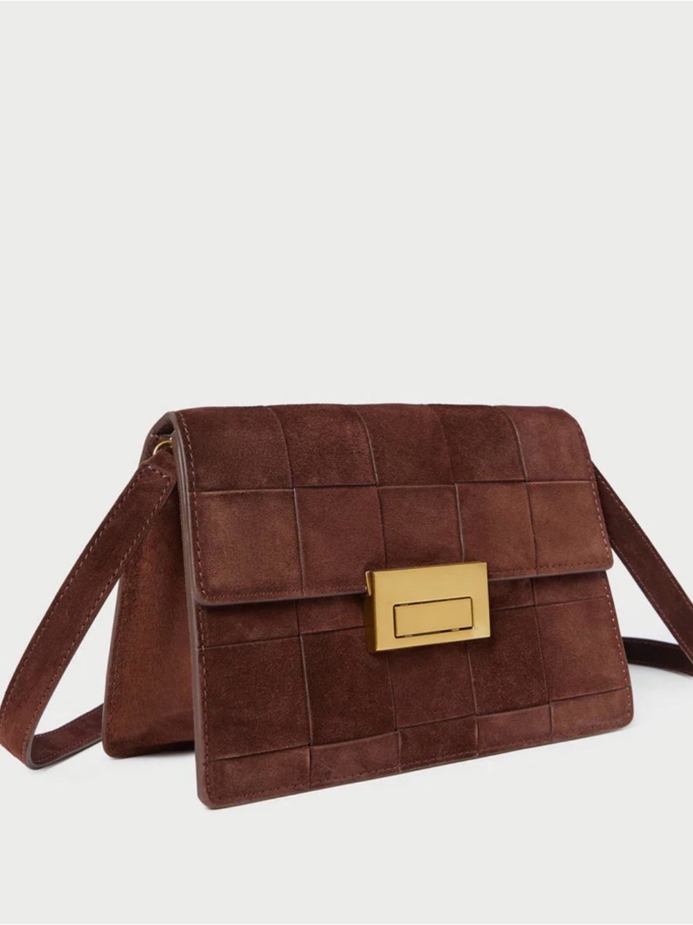 Loeffler Randall Delphine Espresso Suede Shoulder Bag